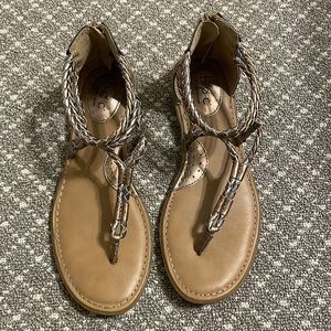Silver and Gold Womens sandals size 8